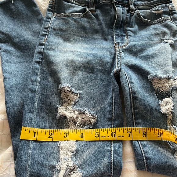 American Eagle Stretch Next Level Dark Blue Distressed Jeggings - Picture 7 of 8